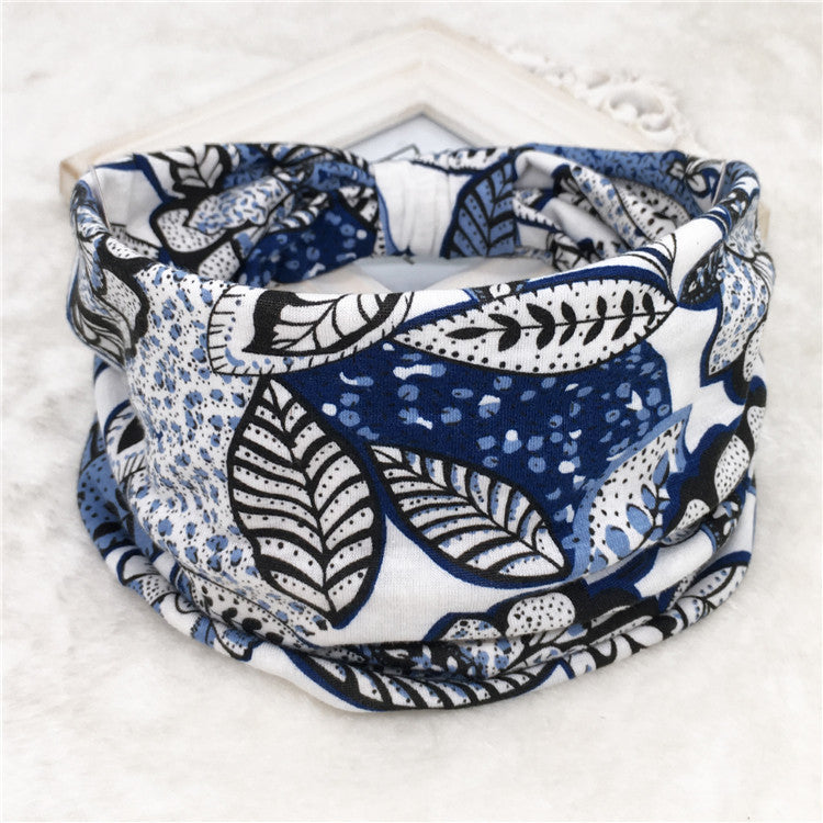 Wholesale Autumn and Winter Printed Hairband with Wide Ribbon Cotton Sports Yoga Hair Accessories